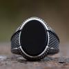 New  Retro Ring Geometric Black Zircon Stone For Anniversary Party Wedding Men's Anels Totem Luxury Jewelry