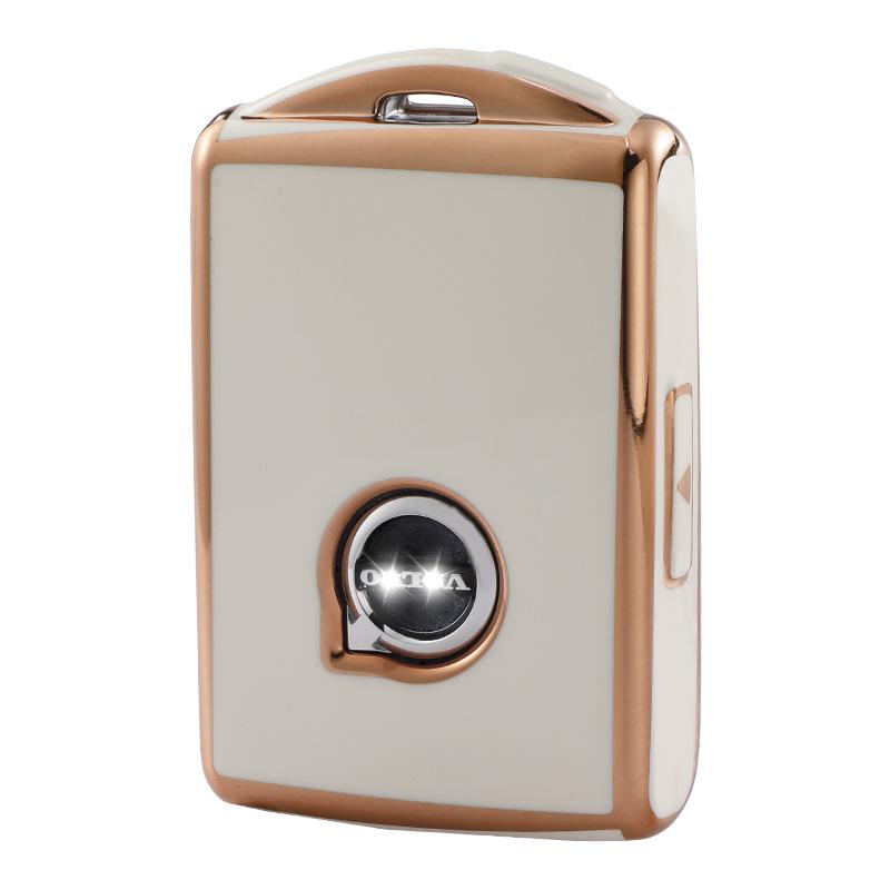 Goldrand TPU Schlüsselhülle für Volvo S90, XC60, XC40 - Vollständige Schutzschale