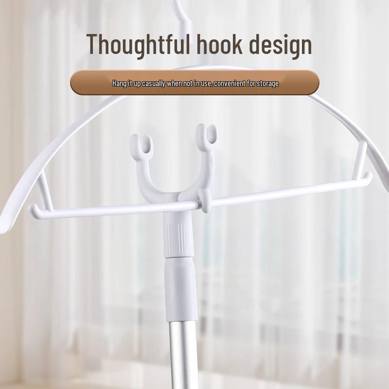 Stainless Steel Retractable Balcony Clothes Drying Pole - Extended Hanging Fork for Household Use