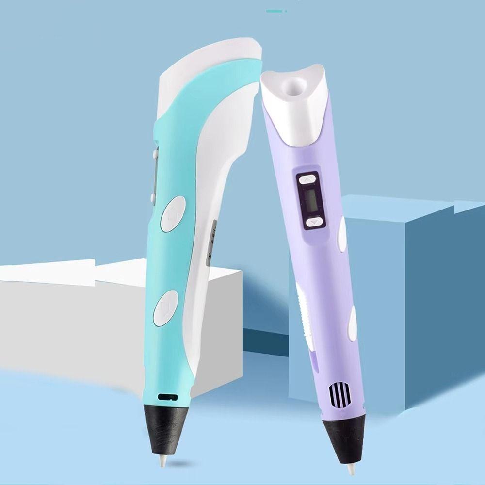 Portable USB 3D Printing Pen Adjustable Speed Safe Painting 3D Pen LED Display with PLA Filament DIY Drawing Pens Birthday Gift