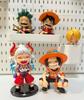 Anime One Piece Luffy Long Shan Zhi Handmade Laughter Ace and Q Version Figure Trendy PVC Model Cute Ornament Birthday Gift Toy