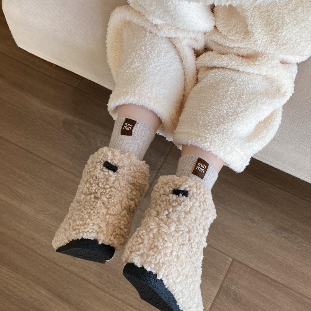 Thicken Middle Tube Socks Heel Label Women's Socks Fashion Winter Socks