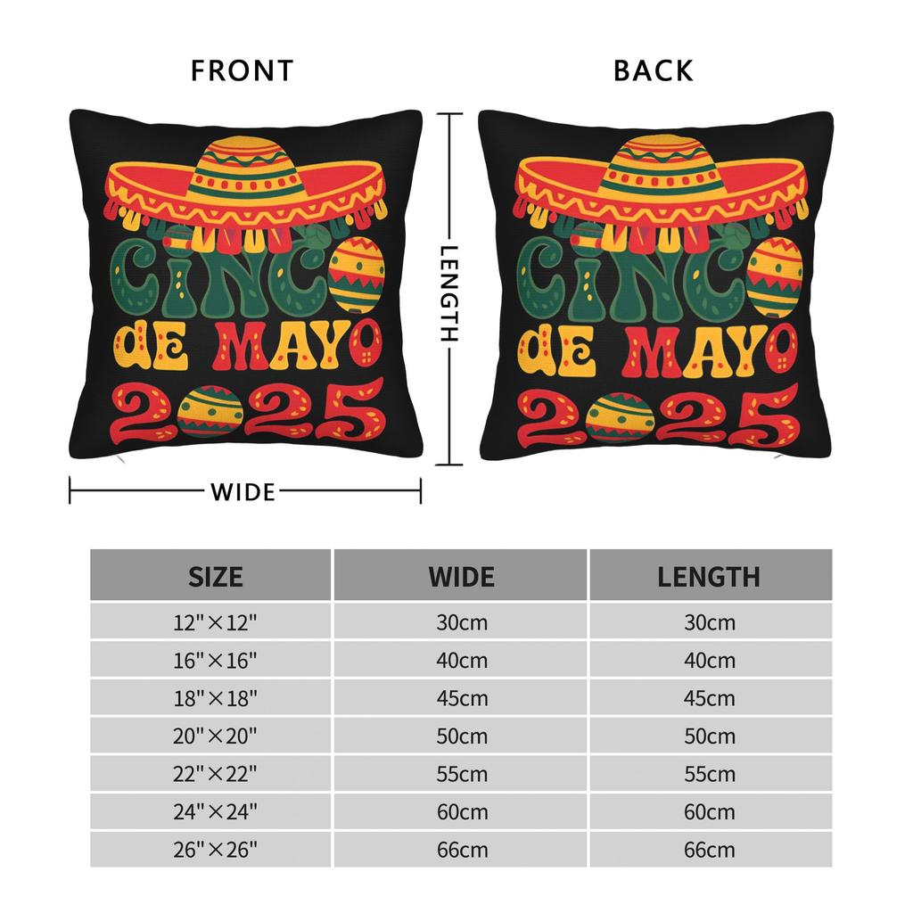 Let'S Fiesta Party Printed Pillow Case Mexican Amigo Cinco De Mayo Sombrero Morden Pillow Cover Soft Pillowcases