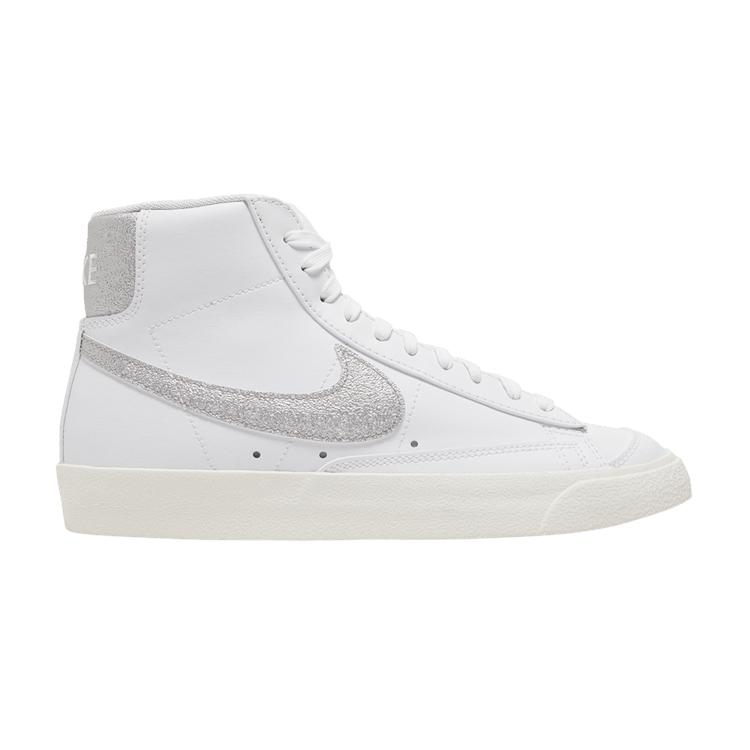 Nike Blazer Mid 77 Essential White Metallic Silver Women Sneakers Sail Summit-White DQ7574-100