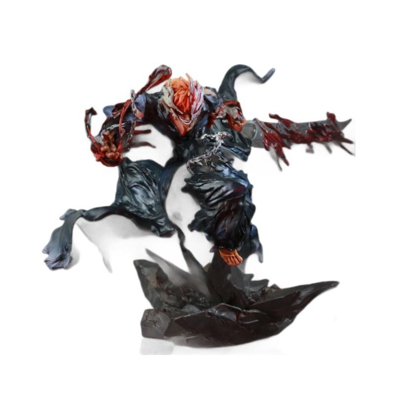 New Ichigo Kurosaki 1/6 Scale Orange Hair Hollow Mask Cartoon Character Collection Statue Desktop Decoration Gift.