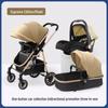 High Landscape 3-in-1 Baby Stroller: Convertible Sit & Lie, Car Safety Carrycot, Foldable, Four-Wheel Shock Absorption