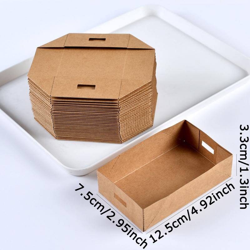 WTEMPO 50 STÜCKE 12,5*7,5*3,3 CM Popcorn-Hähnchen/Pommes Friteskraftpapierboxen, faltbare Einweg-Mahlzeitenboxen, frittierte Tablettboxen, Lebensmittelboxen zum Mitnehmen