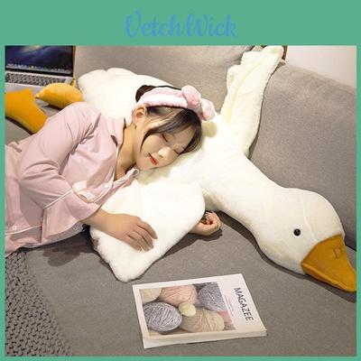 Cute Big White Goose Stuffed Cushion Super Soft And Plush For Sleeping And Hugging