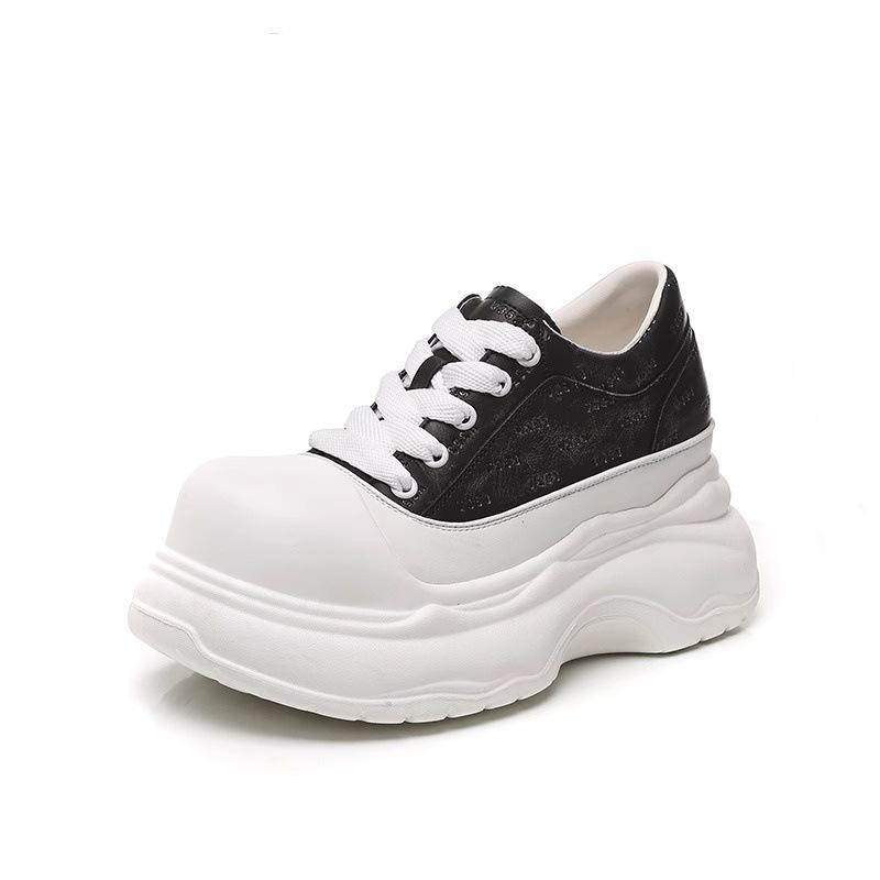 

Spring new Mickey big head soft sole platform women s shoes inner height increase bag head bread white shoes 40