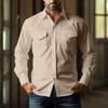 Men's Loose Classic Lapel Multi-pocket Industrial Work Shirt Top