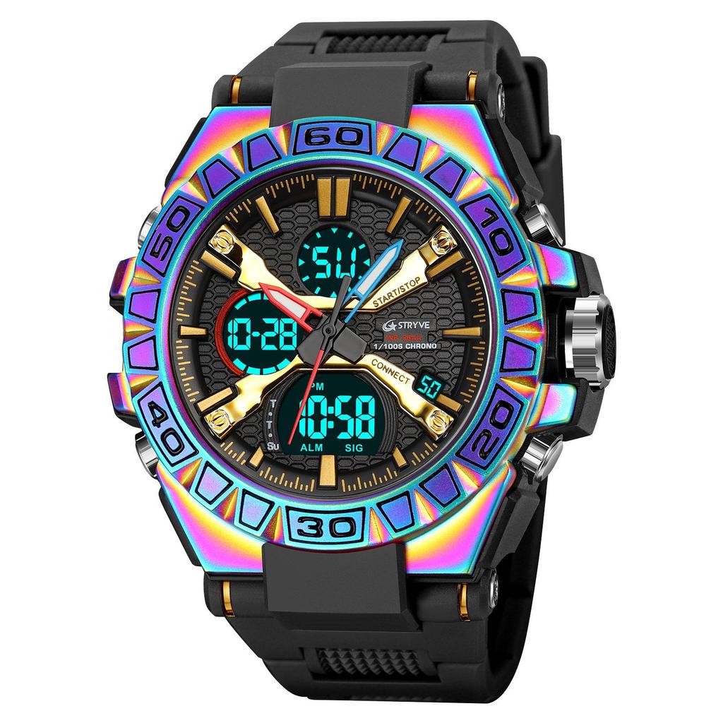 Neue Sport-Dazzle-Farbe, leuchtende elektronische Uhr, multifunktionale Studentenuhr