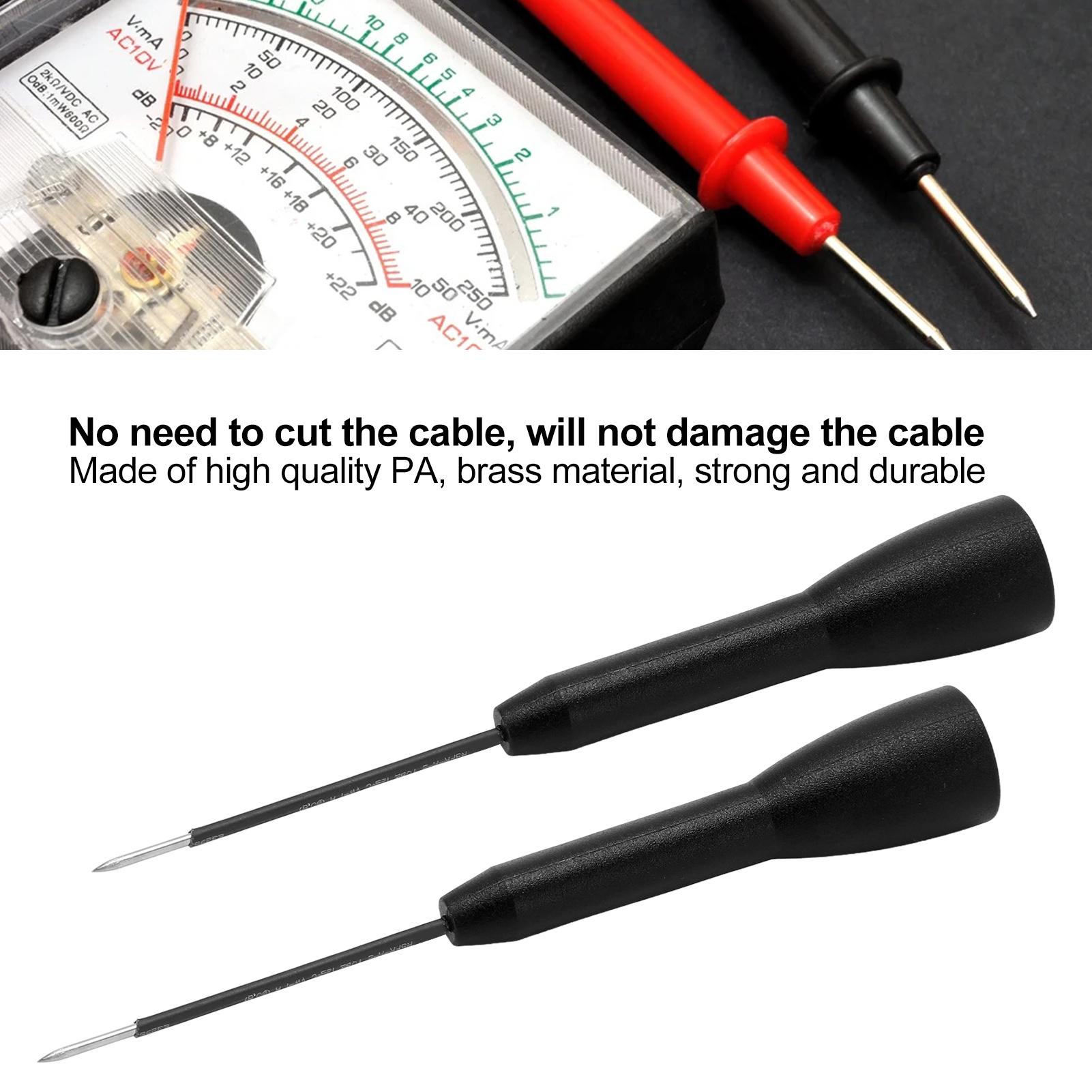 2Pcs Test Probe Insulation Simple 1mm Multimeter Needle Piercing Probe 600V 10A