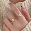 Simple Star Ring Punk Vintage Y2K Cross Star Open Rings for Women Fashion Couple Rings Gift Y2K Egirl Jewelry Gifts