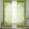 Velikonoční jaro králičí kostkované tylové závěsy do obývacího pokoje voál průhledný závěs okenní závěsy