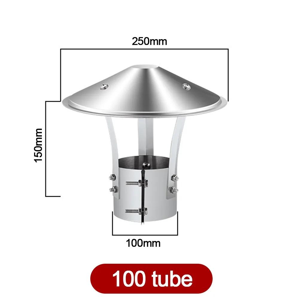 75-160mm Ventilated Rain Cap Stainless Steel Exterior Wall Air Outlet Stove Pipe Protector Cover Chimney Exhaust Hood Fireplaces