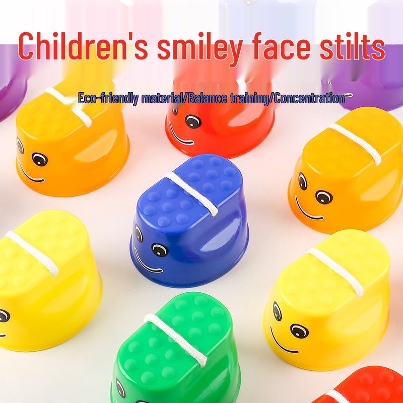 Kindergarten Stilts Smiling Face Balance Toys for Children - Sensory Integration Training Equipment