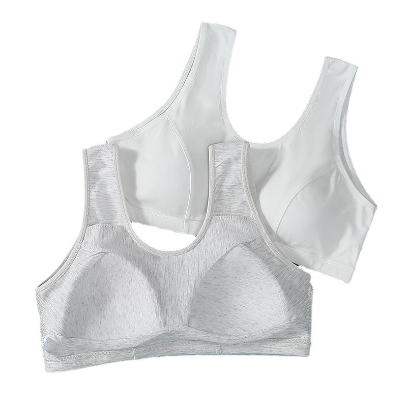 Women's Cotton Vest-Style Bra for Middle-Aged & Elderly: Lightweight Summer T-Shirt Underwear