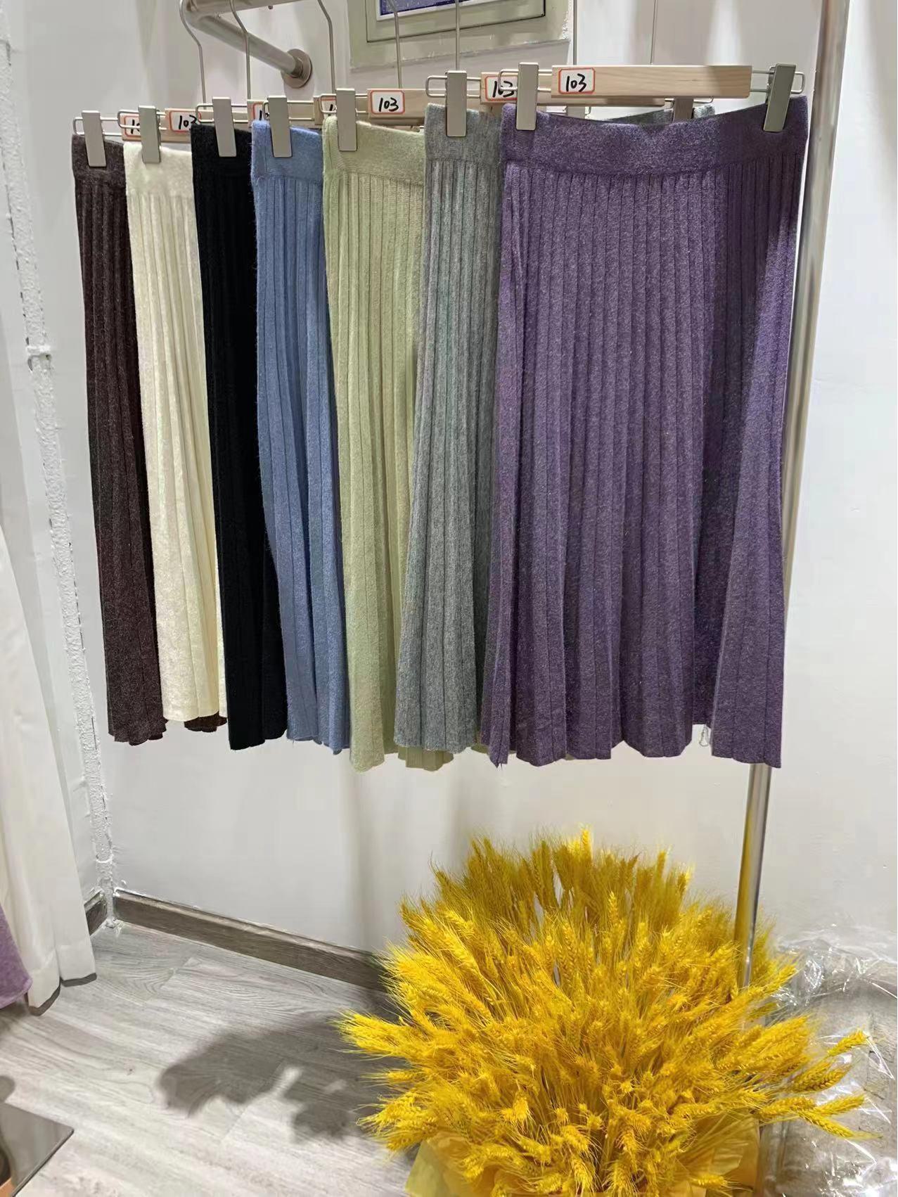 

Юбка-трапеция из шерстяной трикотажной ткани с высокой талией - женская осенне-зимняя плиссированная юбка в студенческом стиле со свитером One Size коричневый