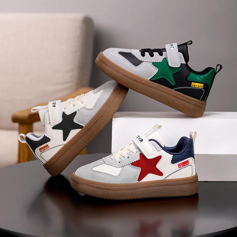 Classmate Boys Leather Waterproof and Non-slip Casual Shoes 2025 Autumn New Middle-aged and Older Children's Sports Shoes Batch