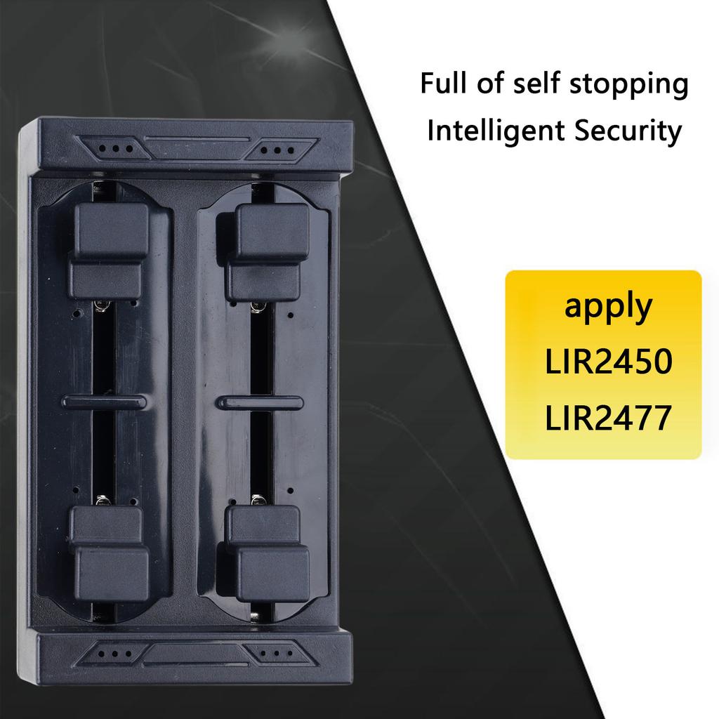 Efficient LIR2450 LIR2477 Button Cell Charger With Independent Charging Slot And Overcharge Protections Power Supply
