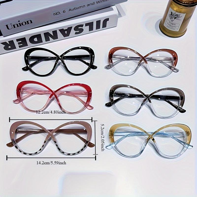 Fashion Cat Eye Glasses for Women Oval Frame Plastic Gradient Lens Anti-Blue Light Color Changing Eyeywear