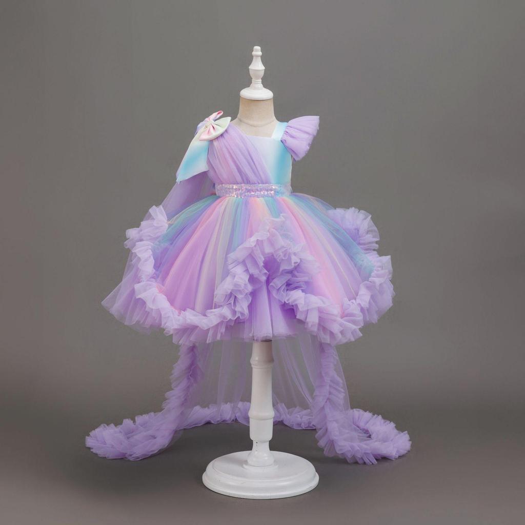 Robe Asymétrique Bouffante pour Fille d'Un An - Vêtements de Soirée et de Spectacle pour Tout-Petit