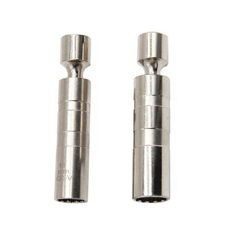 

2pcs Universal Joint 3/8in Drive 360 Degree Swivels Spark Plugs Socket Set Thin Walled Spark Plugs Tool Socket Removal Tool