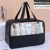 Patchwork Transparent PU Waterproof Toiletry Bag - Large Capacity & Travel-Friendly.