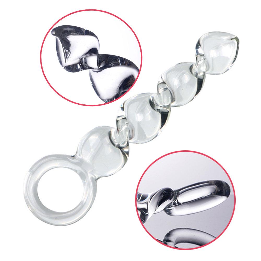20cm Glass Drill Butt Plug Sensual Sex Toy Explore Ass Play Women Gay Stimulate Orgasmic Finger Ring Extrame Anal Masturbation