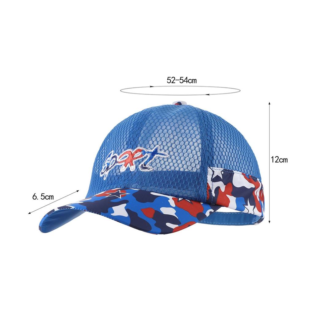 SIQITECH Summer Ages Breathable UV Perfect for Field and Sports Blue Kids' Soccer/Baseball Cap, Boys' Cap, 5-12, Mesh, Protection, Lightweight,
