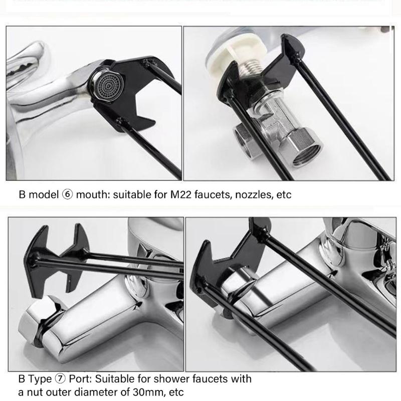 Llave de Lavabo Universales Tuerca de Grifo Llave de Fregadero Herramientas Manuales de Fontanería para Espacios Estrechos Instalación y Reparaciones Duradero