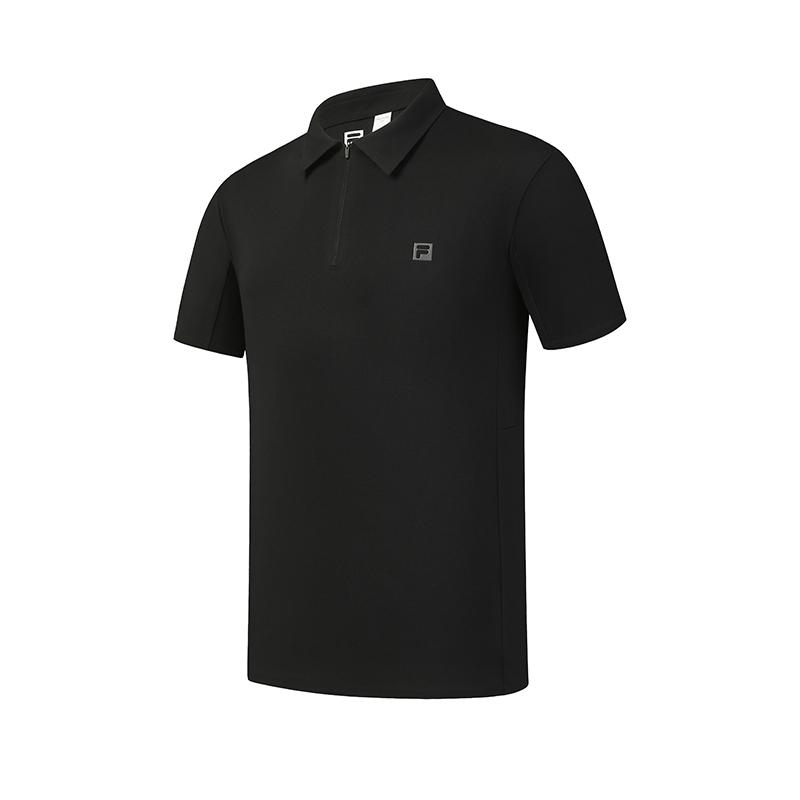 FILA Fitness Classic Comfortable Solid Color Basic Short Sleeve Polo Shirt Men tops A51M621104FBK XL