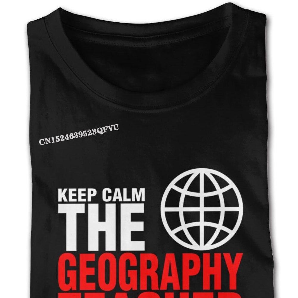 Grafisches Keep Calm Der Erdkundelehrer ist da T-Shirt für Männer Druck Gothic-Stil Anime-T-Shirt Hip-Hop-Druck T-Shirts