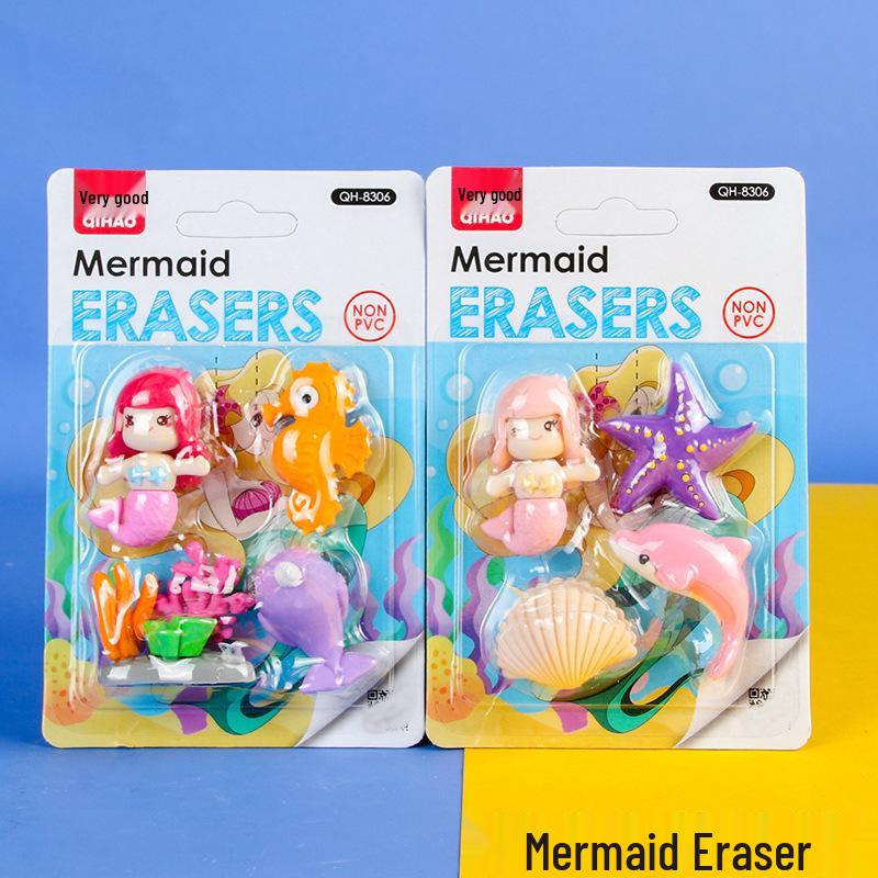 Adorable Cartoon Mini Eraser Set for Students – Perfect Back-to-School Gift