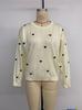 2026 Autumn/Winter Women's Loose Heart Jacquard Sweater - Sweet Girly Style, Long Sleeve, Round Neck