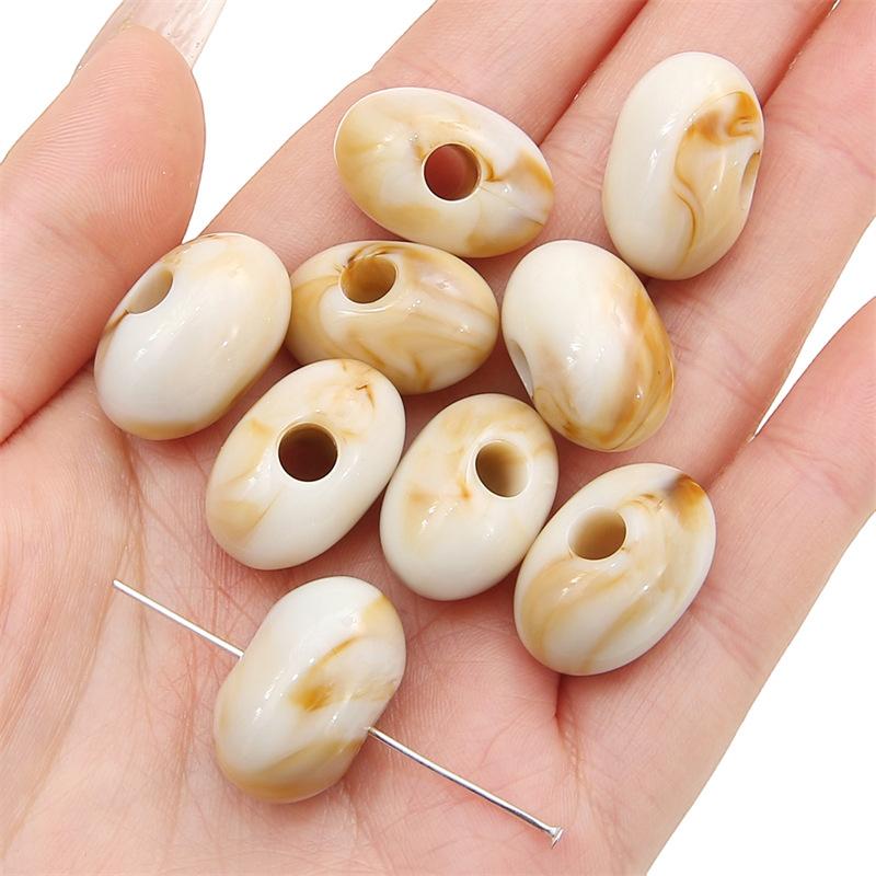 Handmade Bracelet Beads Acrylic Two-color Large Hole Shaped Loose Beads Beads Handmade Diy Bracelet Necklace Pendant Clothing Vintage Accessories