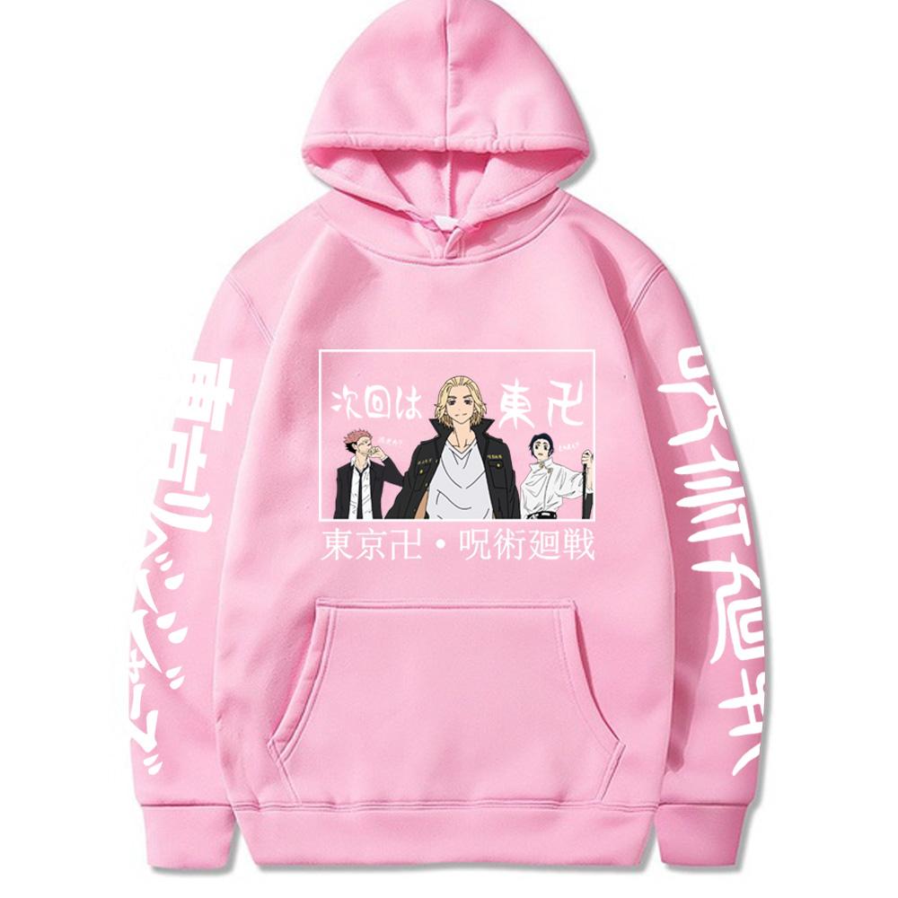 Funny Jujutsu Kaisen Tokyo Revengers Graphic Hoodies Oversized Hooded Sweatshirt Long Sleeves Hoodie Men Women Clothes