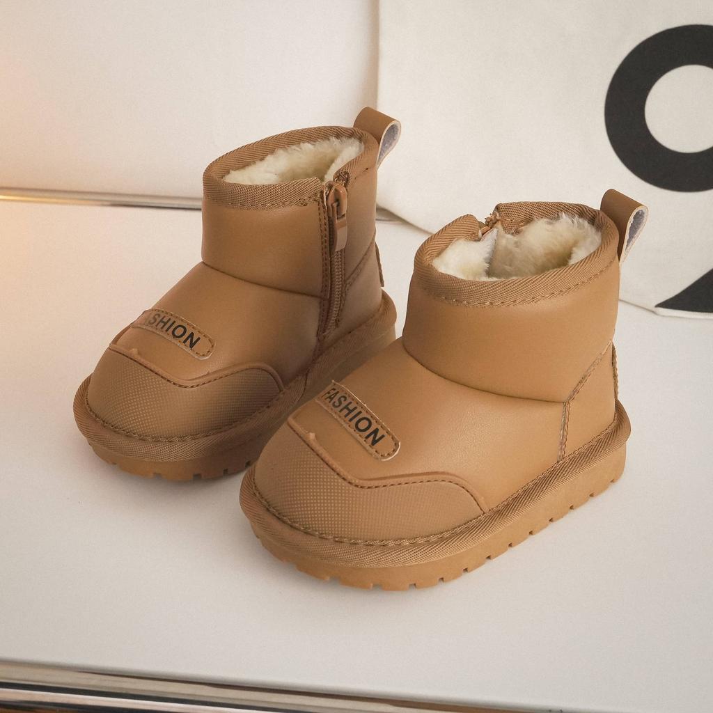 XSHX [Koreanisch Schlicht] Kinder Schneestiefel 2025 Winter Verdickt Warm Jungen und Mädchen Mittelhoch Schmutzabweisend Retro