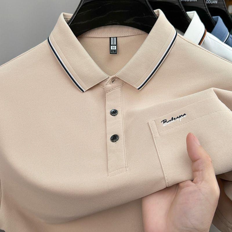 Nuova Polo da Taschino Originale per Outfit Estivo da Papà Maglietta a Maniche Corte da Uomo Casual con Colletto Business a Mezza Manica Uomo