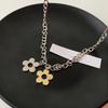 Flower Pendant Necklaces Small Flower Chokers Chain Necklaces Girls Women Jewelry Alloy Material Party Accessories