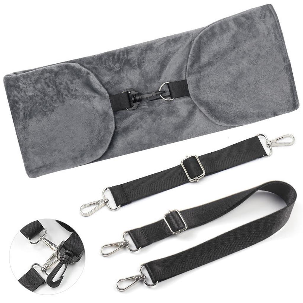 Travel neck pillow U-shaped, adjustable soft wool cover, can be filled with clothing for comfort