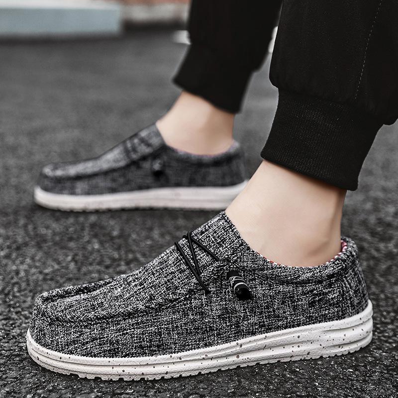 Men Shoes Casual Canvas Loafers Shoes Light Breathable Flats Leisure Male Vulcanized Shoes Walking Sneakers Plus Size