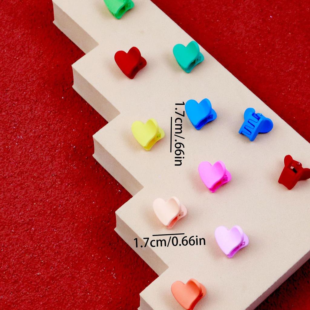 100pcs Mini Claw Clips Heart Shape Tiny Cute Hairpin Hair Accessories Children Colorful Hair Clamps for Girls