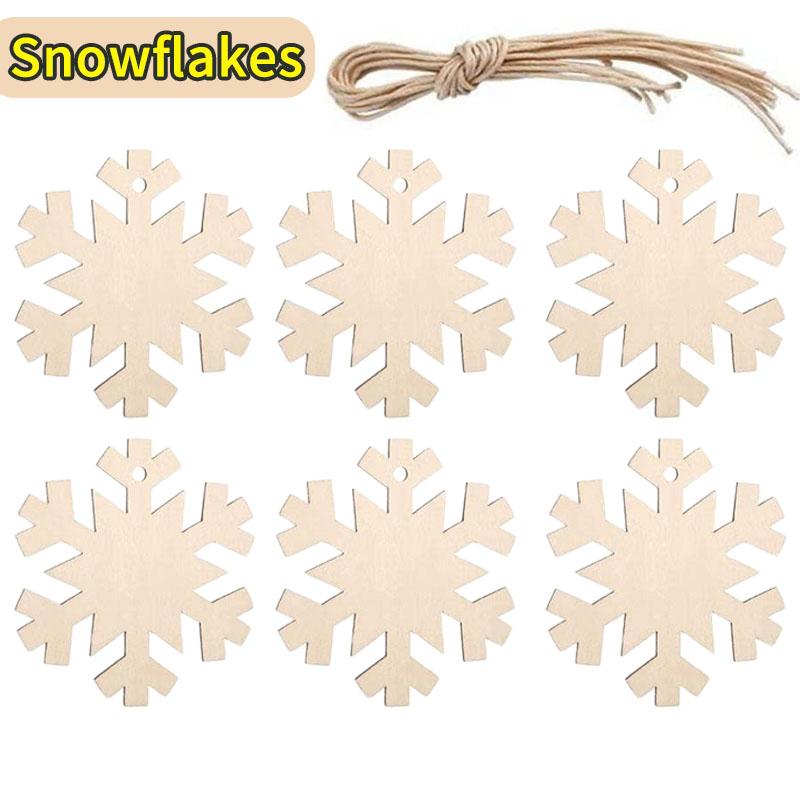 DIY Wooden Christmas Ball Decoration Round Blank Wood Slices Paint Ornament Xmas Tree Hang Pendant Craft Home Decor Baubles Tag