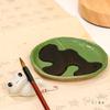 Ceramic Frog Calligraphy Pen Holder and Paperweight Set