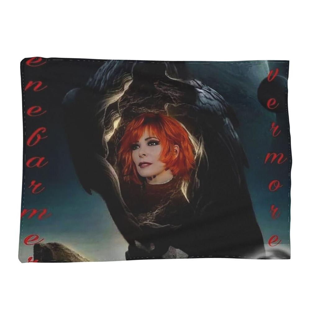 Mylene Farmer Personalized French Singer Blankets Soft Warm Flannel Throw Blanket Plush for Bed Living Room Picnic Travel Couch