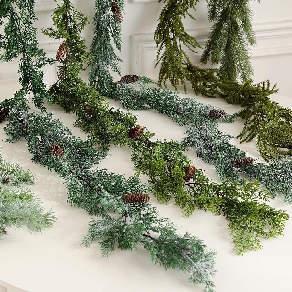 Artificial PE Rattan Leaves for Wall, Door, and Christmas Decor Vines