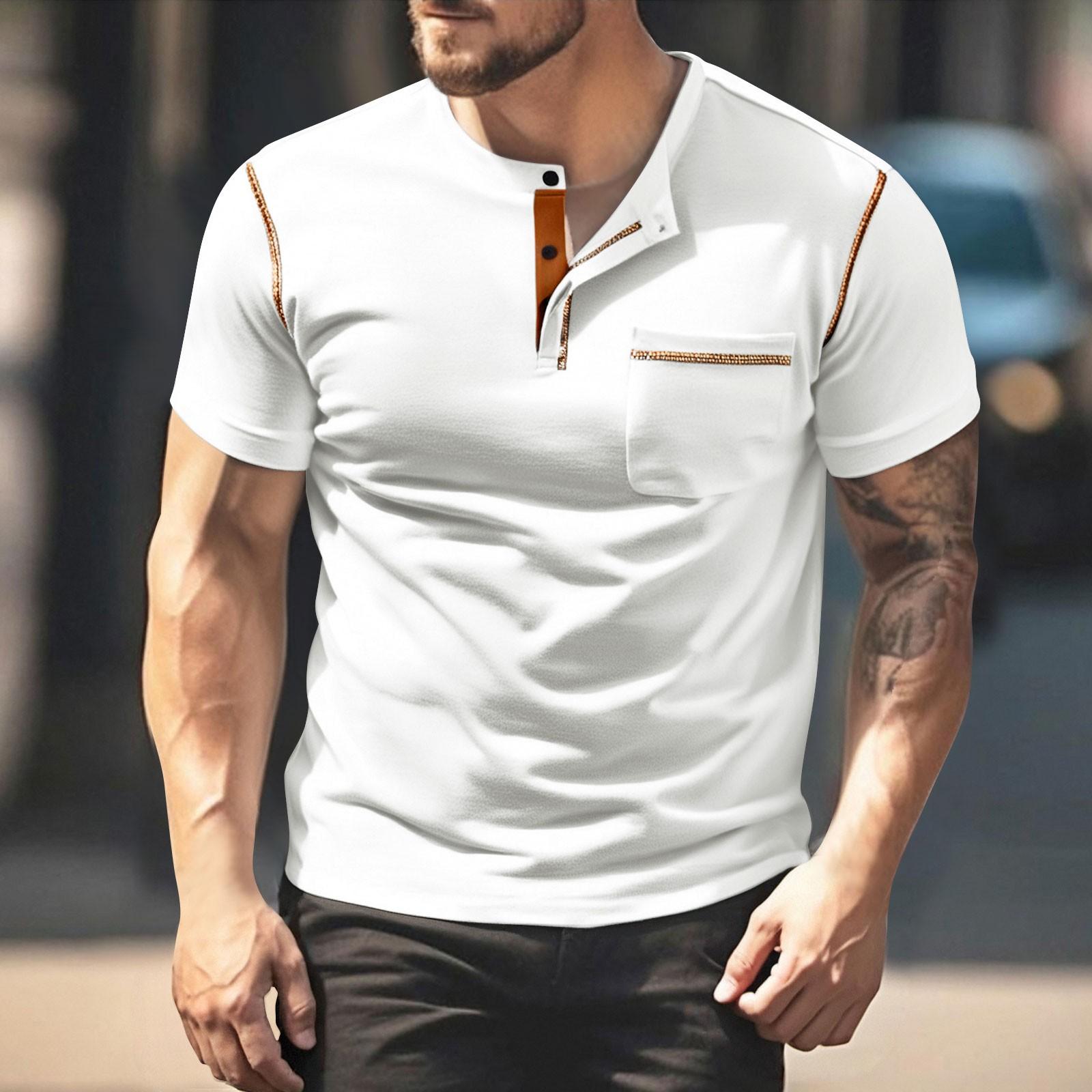 Мужская рубашка с коротким рукавом в тон цвета M белый