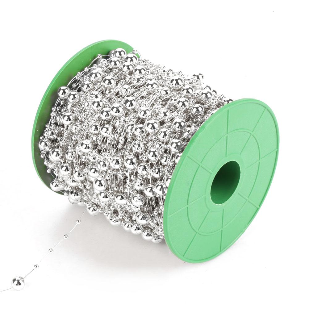 60mCelsiusroll Electroplating Pearl Wire Beads Garland String   Wedding Decoration 3mm+8mm(golden)