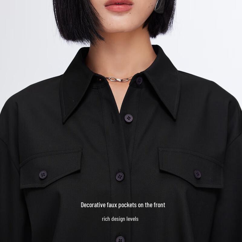 VEROMODA 2025 Autumn Long Sleeve Belted Shirt Dress